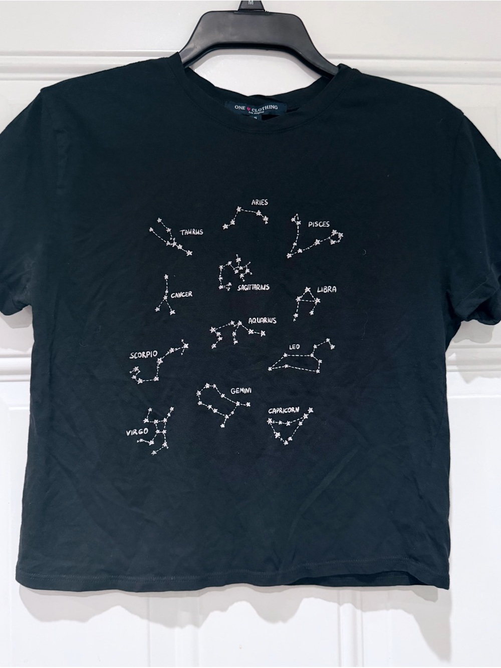 one clothing Black Short-Sleeve Zodiac Constellation Tee